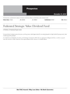 federated strategic dividend fund fact sheet.